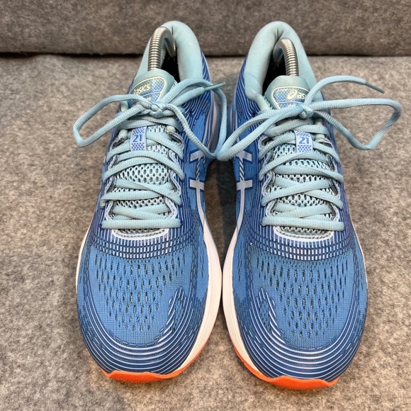 Asics Gel Nimbus 21 Women‎ Running Shoes Blue Orange Athletic Sneakers Size 11 - Picture 5 of 9